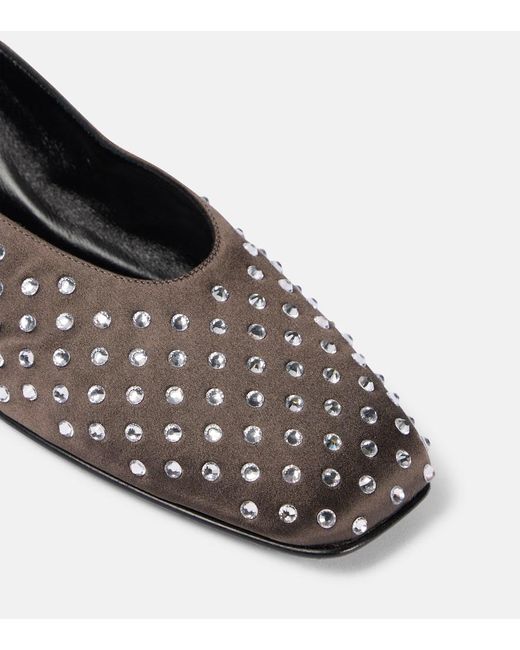 Magda Butrym Black Ballerinas Aus Satin Mit Kristallen