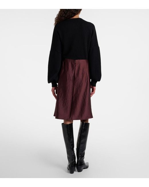 Vince Purple Satin Midi Skirt