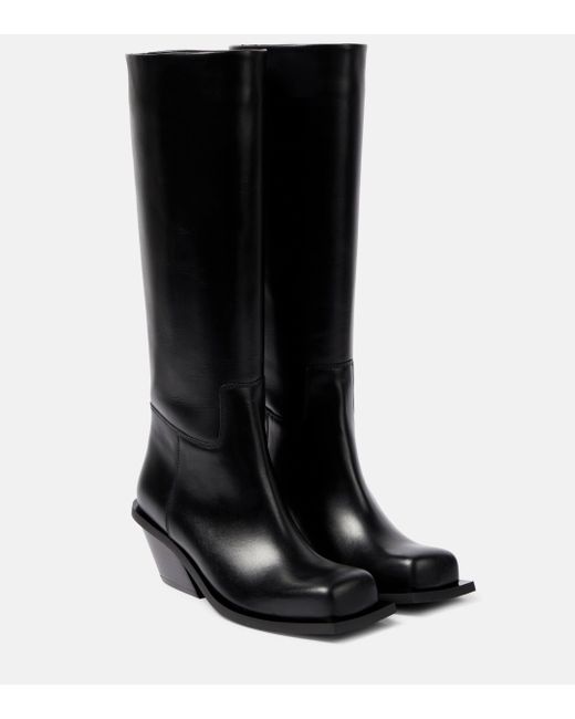 Gia Borghini Black Blondine Leather Knee-high Boots