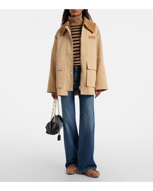 Jimmy Choo Brown Manon F Shearling-Lined Suede Boat Shoes