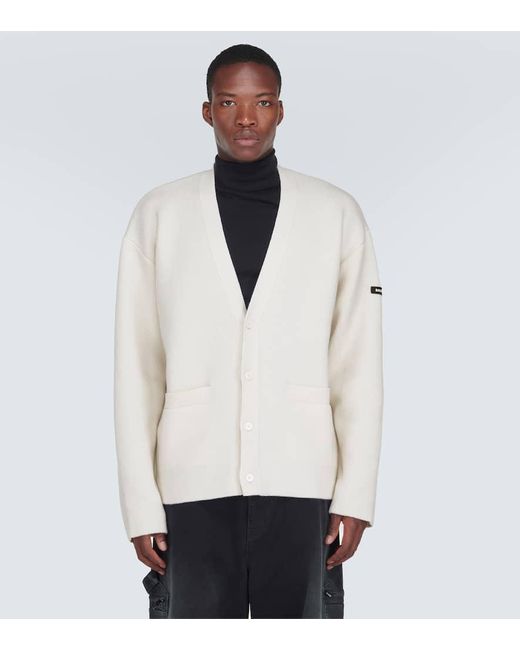 Cardigan in misto lana di Balenciaga in White da Uomo