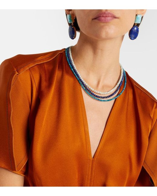 Jennifer Behr Blue Ersa Beaded Necklace