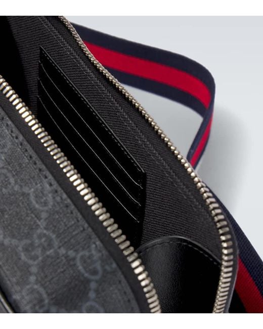Gucci Black Gg Canvas Mini Shoulder Bag for men