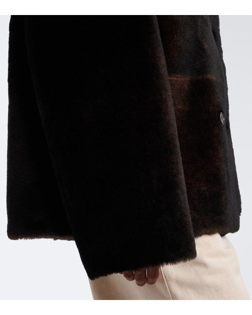 Loulou de Saison Black Catherine Reversible Shearling Jacket