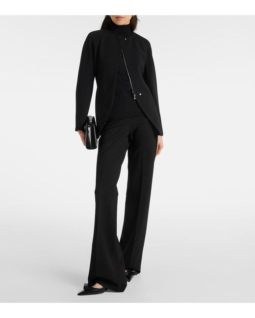 Max Mara Black Norcia Pleated Jersey Straight Pants