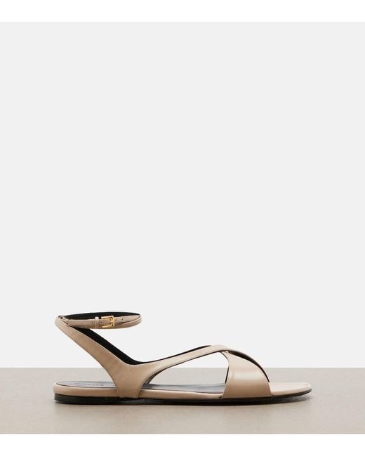 Khaite Black Liria Leather Sandals