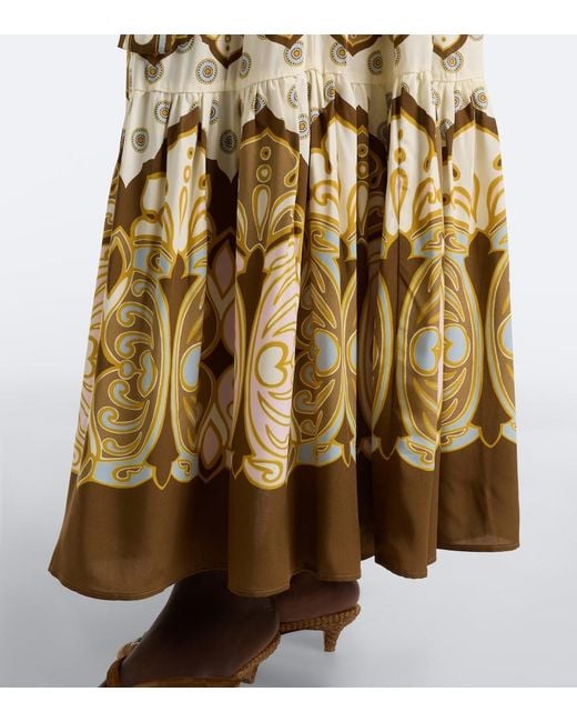 LaDoubleJ Metallic Bellini Printed Voile Shirt Dress