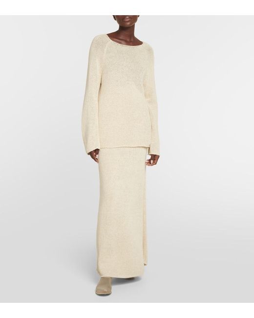 The Row Natural Fausto Silk Sweater