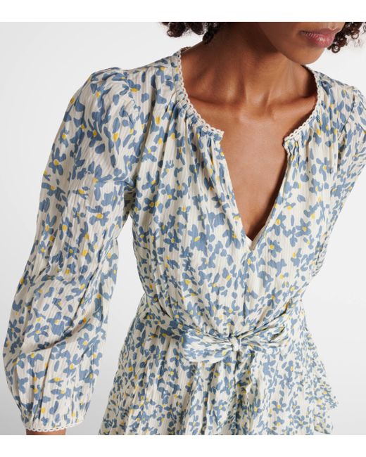 Robe Mariah imprimee en coton Velvet en coloris Blue