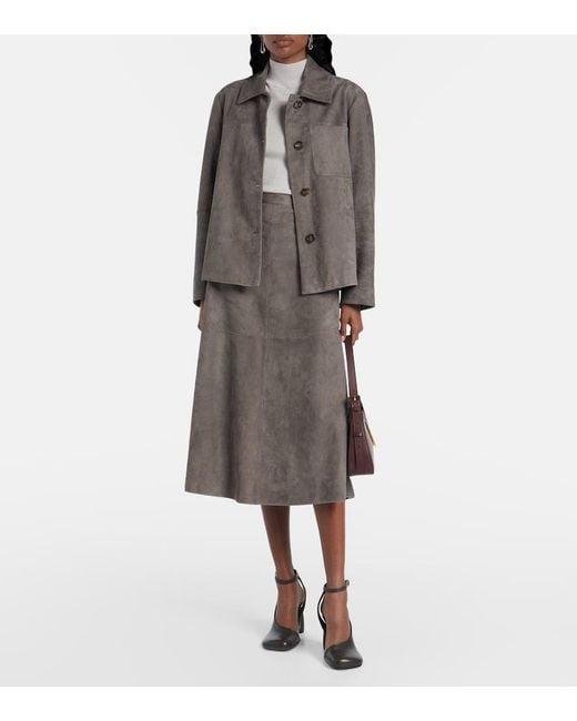 Max Mara Brown Suede Overshirt