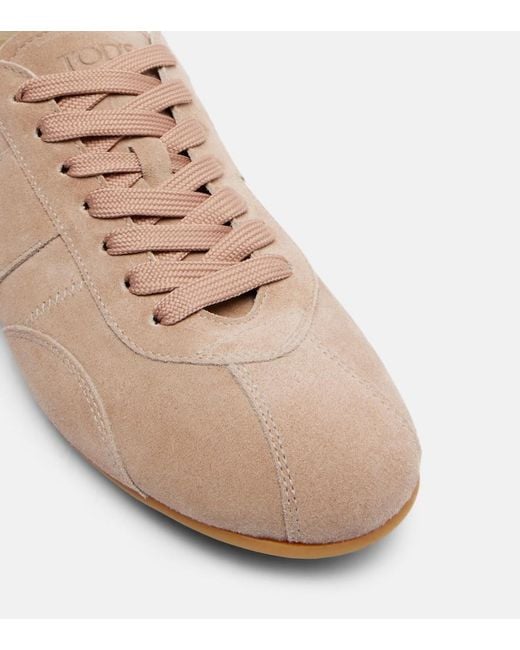 Tod's Pink Suede Sneakers