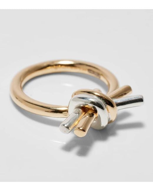 Bottega Veneta Metallic Ring Knot Aus Sterlingsilber, 18Kt Vergoldet
