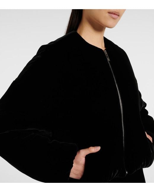 Alaïa Black Asymmetric Velvet Midi Skirt