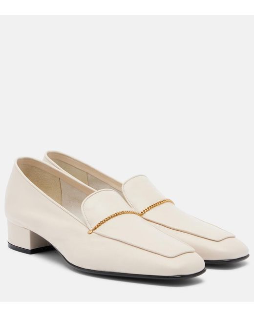 Herbert Levine White Fair And Square Leather Loafer Pumps