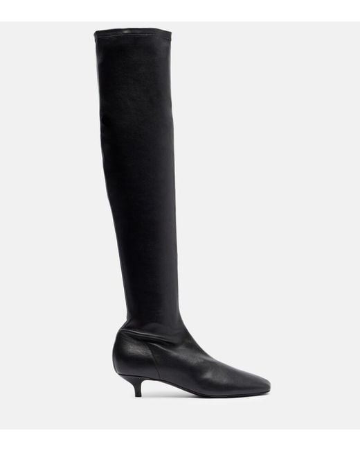 Totême Black Day Leather Over-The-Knee Boots