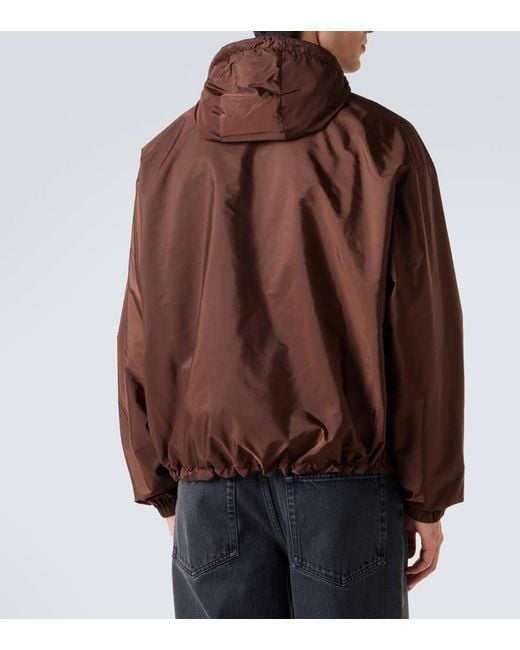 Prada Brown Reversible Hooded Re-Nylon Jacket for men