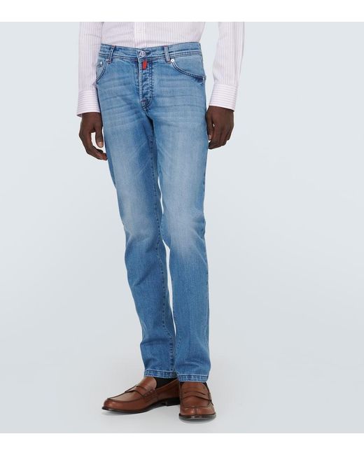 Kiton Blue Skinny Jeans for men