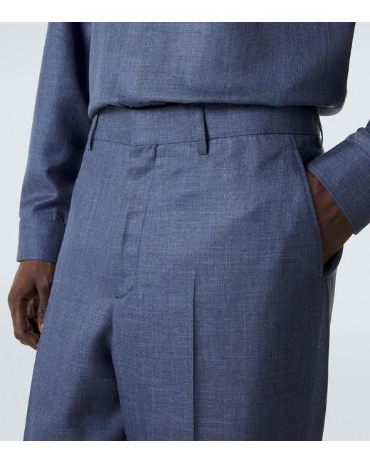 Gabriela Hearst Blue Wool, Silk, And Linen Suit Pants for men