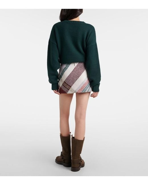 Missoni Pink Zigzag Wool And Cotton-Blend Miniskirt