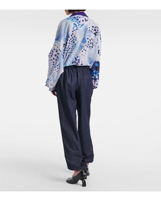Dries Van Noten Blue Denim Straight Pants