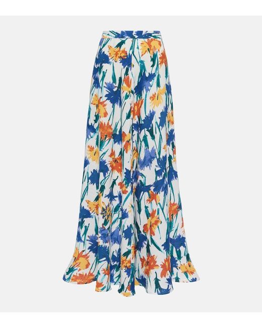 Falda larga Florencia floral Diane von Furstenberg de color Blue
