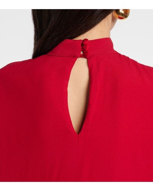 Taller Marmo Red Carrington Caped Crepe Cady Gown