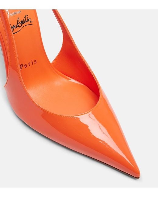 Christian Louboutin Red Miss Z 100 Patent Leather Slingback Pumps
