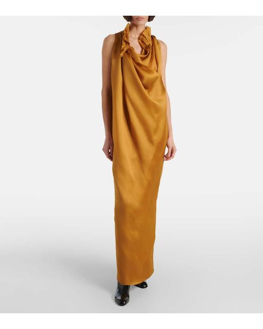 Khaite Metallic Maxikleid Meryl Aus Seide