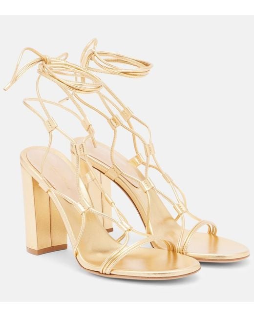 Gianvito Rossi Metallic 95 Leather Sandals