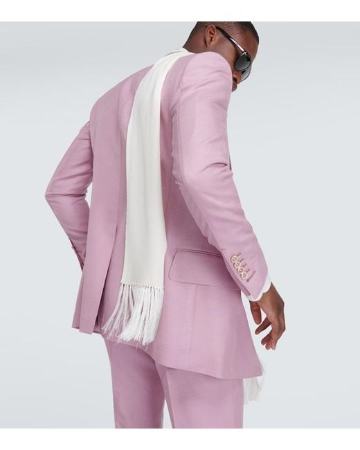 Tom Ford White Silk-Blend Scarf for men