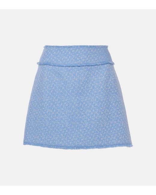 Dolce & Gabbana Blue Tweed Mini Skirt