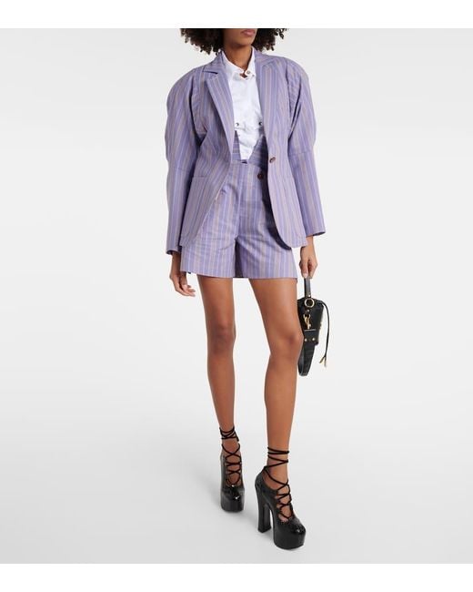 Blazer Pourpoint in cotone a righe di Vivienne Westwood in Blue