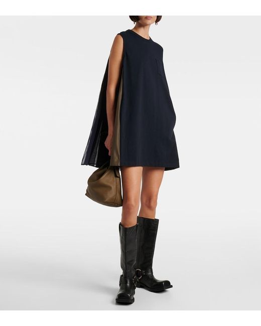 Sacai Blue Paneled Minidress