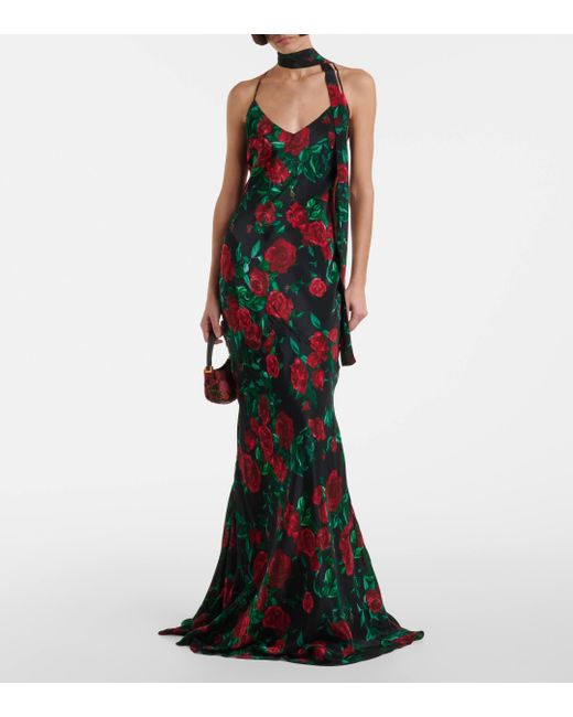 Alexandra Miro Black Isla Floral Maxi Dress