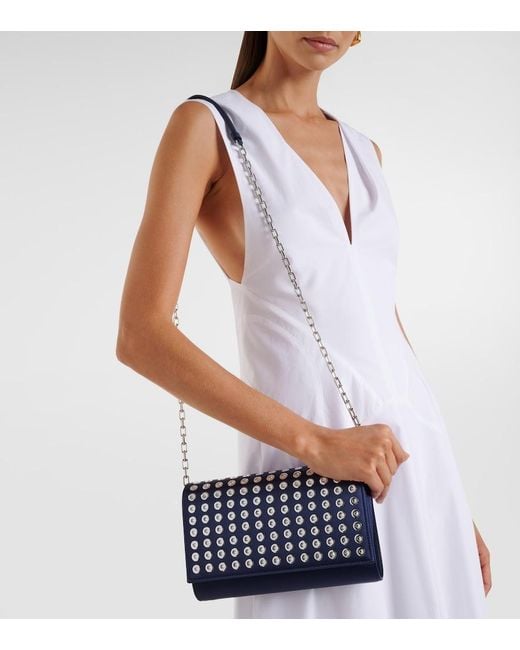 Christian Louboutin Blue Paloma Small Satin Crepe Clutch