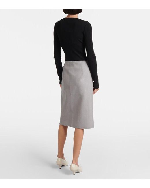 Stella McCartney Gray Wool Pencil Skirt