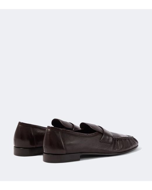 The Row Brown Soft Leather Loafers for men