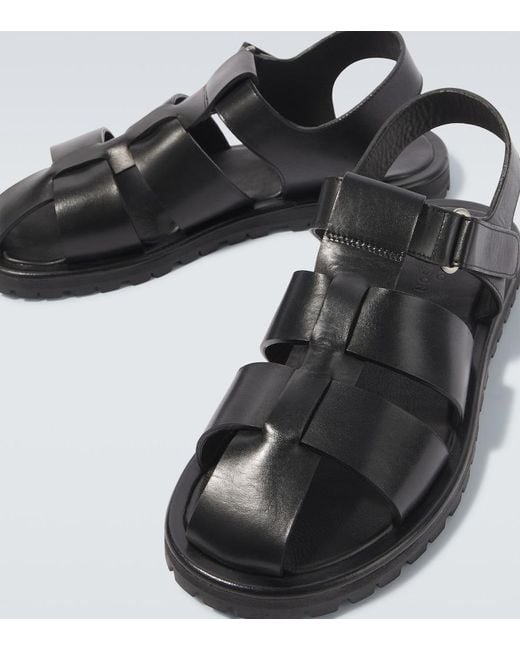 Studio Nicholson Black Sandom Leather Sandals for men