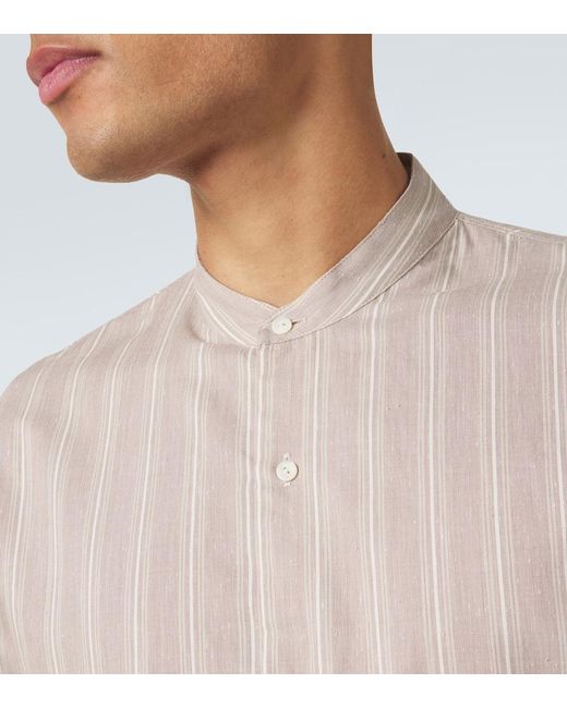 STÒFFA Natural Striped Cotton And Silk Shirt for men