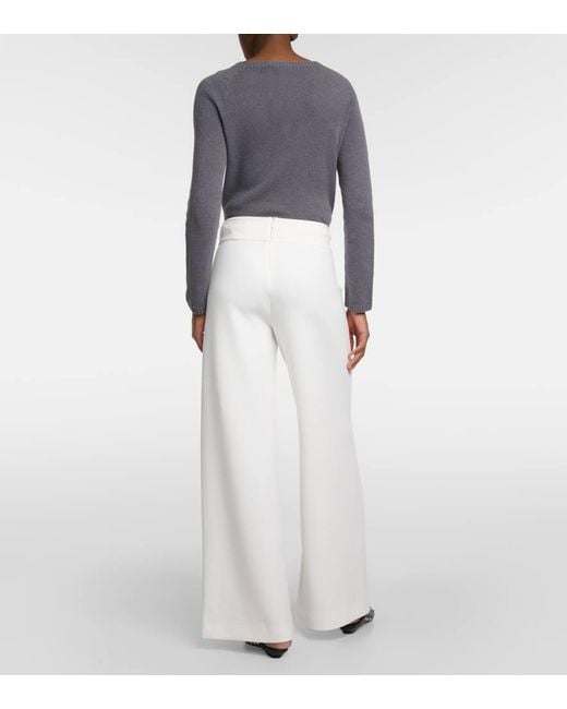 Pantaloni regular Levante in jersey di Max Mara in White