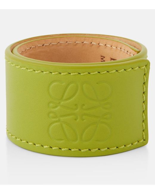 Loewe Green Paula's Ibiza Small Anagram Leather Bracelet