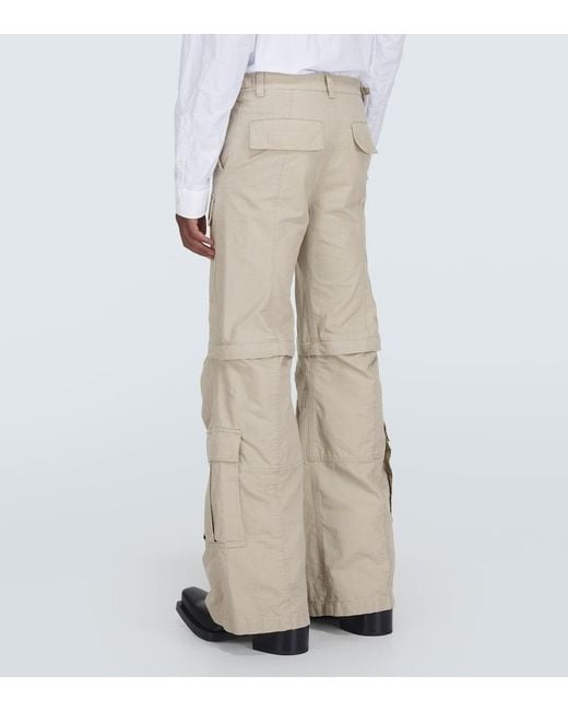 Balenciaga Natural Hybrid Flared Cotton Cargo Pants for men