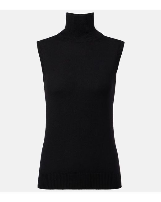 Sportmax Black Vertigo Knitted Virgin Wool Top