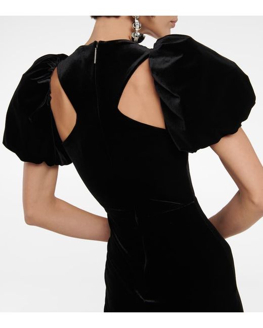 Christopher Kane Black Wrap Velvet Midi Dress