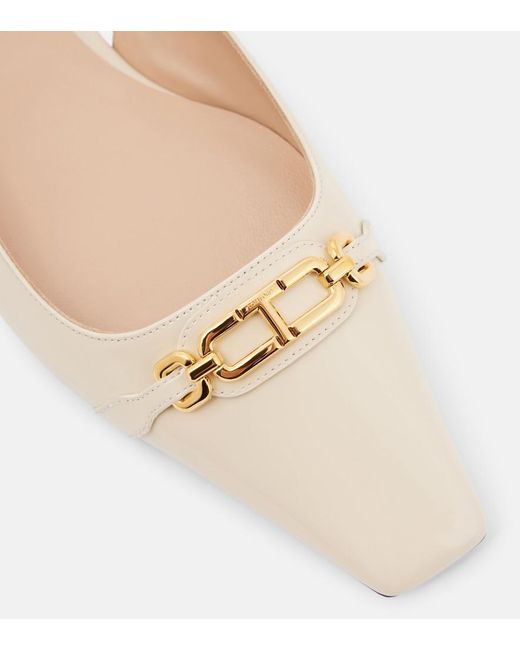 Tom Ford Natural Patent Leather Slingback Flats