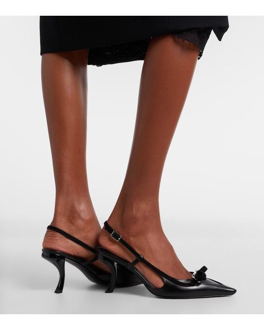 Roger Vivier Black Virgule 75 Leather Slingback Pumps