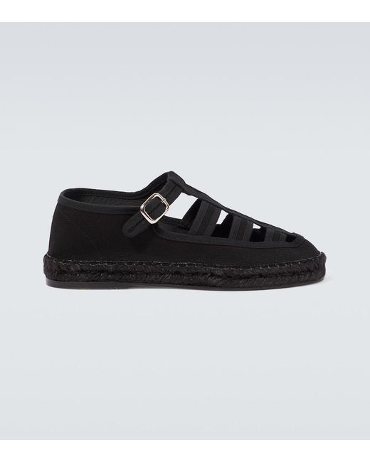 Bode Black Peggy Canvas Espadrilles for men