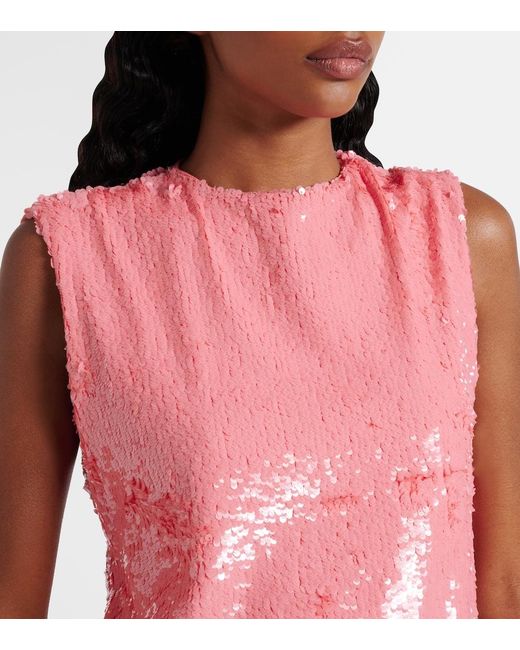 J.W. Anderson Pink Sequined Cotton Cocktail Dress