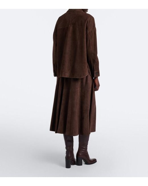 Arma Brown Eleni Suede Midi Skirt