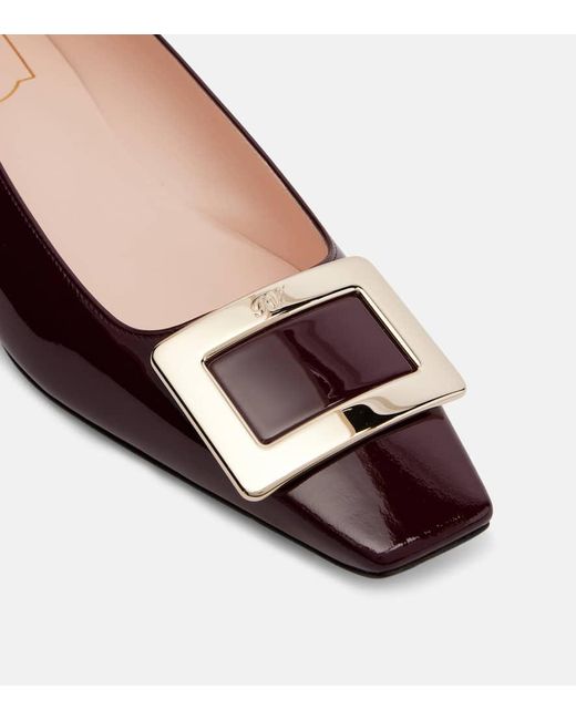 Roger Vivier Red Belle Vivier Patent Leather Ballet Flats